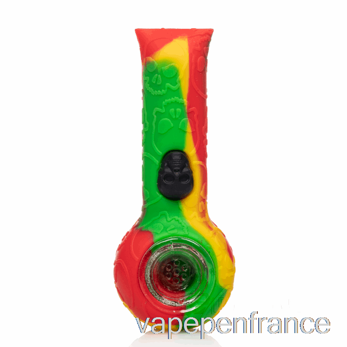 Stratus Silicone Crâne Main Pipe Rasta (vert / Rouge / Jaune) Stylo Vape